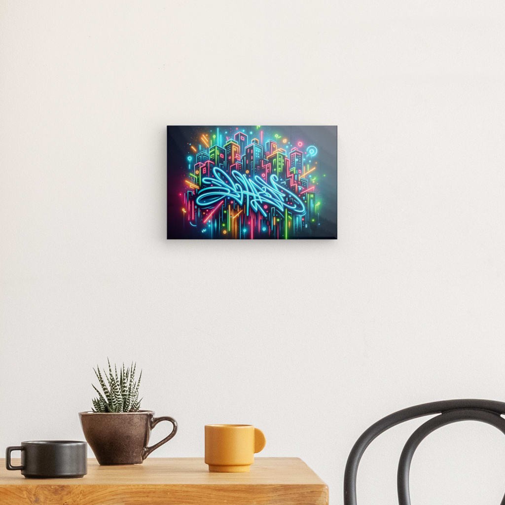 Neon Cityscape - Modern Graffiti Canvas Print