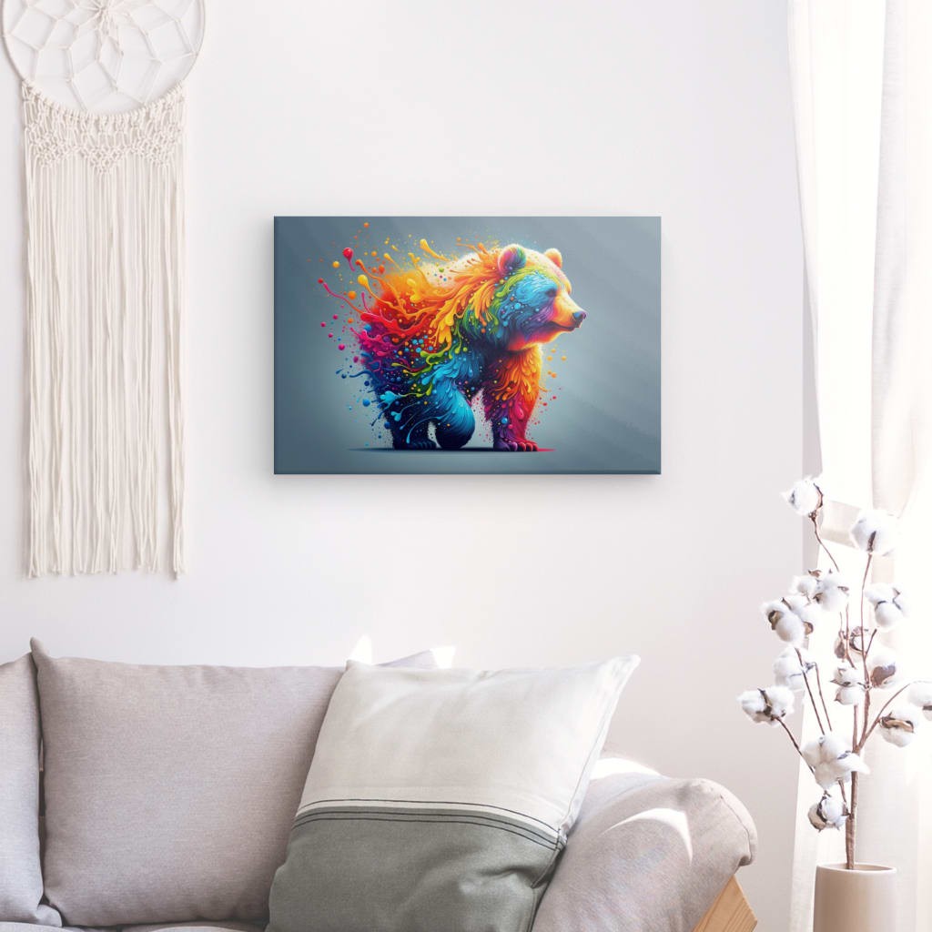 Kaleidoscopic Bear - Colorful wild animal