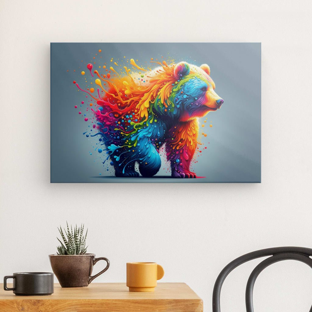Kaleidoscopic Bear - Colorful wild animal