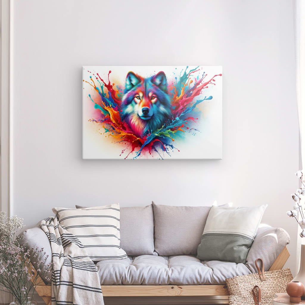 Color Explosion Dogs - Expressive Wolf
