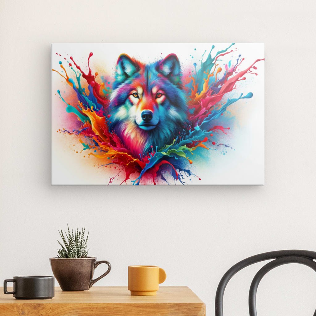 Color Explosion Dogs - Expressive Wolf